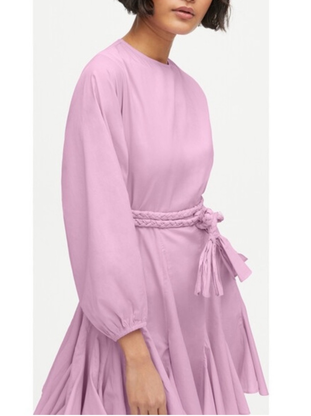 RHODE Lilac Long Sleeve Mini Dress w Braided Belt XS - Picture 2 of 15